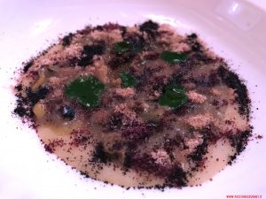 Calamaro, crema di riso asiatica, lime, jalapeno, coriandolo e caviale essiccato, Dolomieu, Madonna di Campiglio
